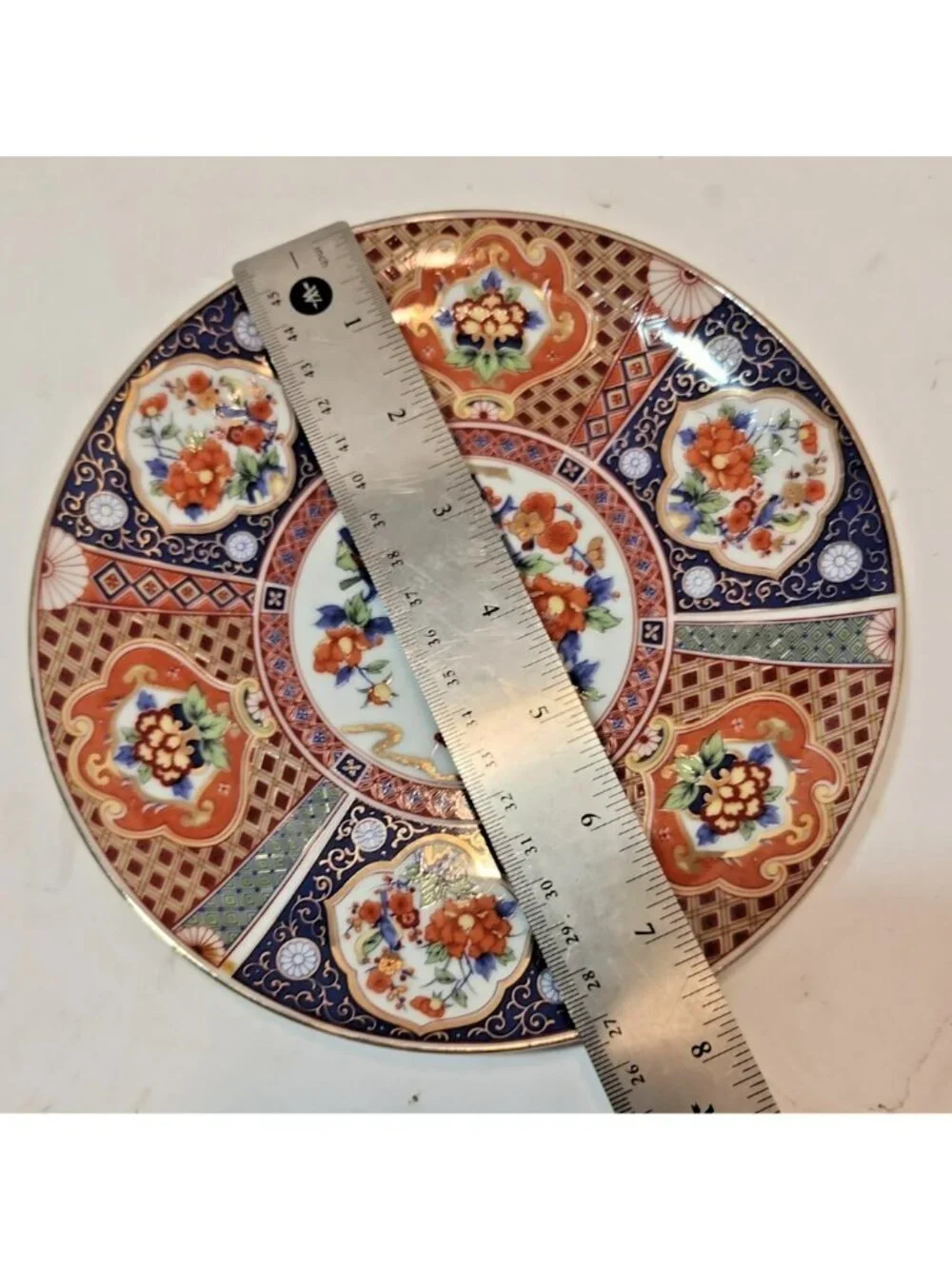 Vtg Heygill Imari Salad Plates Set of 4 Japan Fan Pattern Floral w/Birds Rare - Picture 10 of 10
